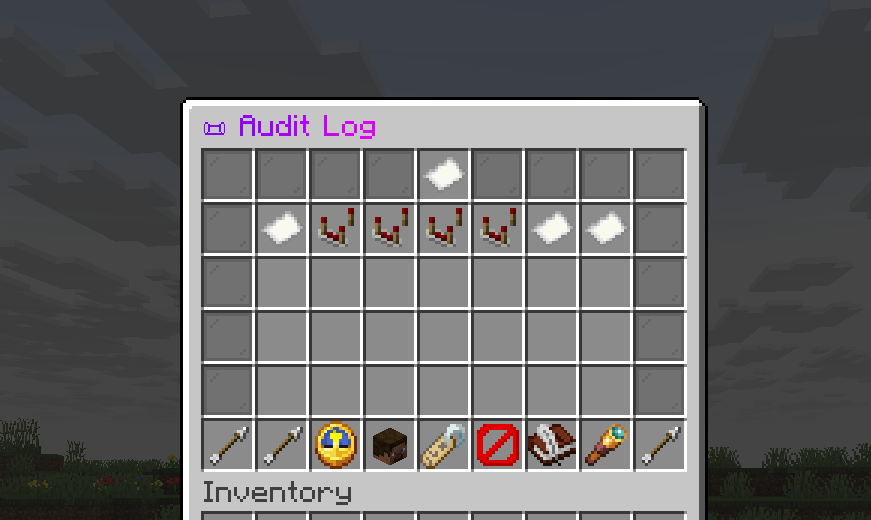 Audit log menu