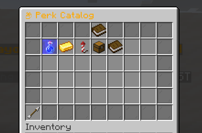 Perk catalog menu