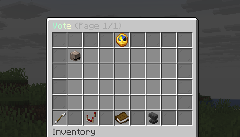 MayorSystem vote menu showing candidate choices